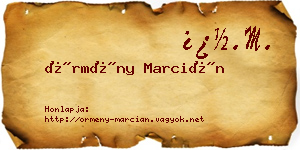 Örmény Marcián névjegykártya